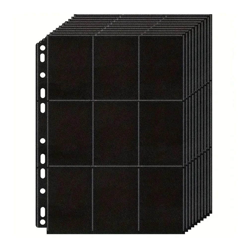 Trading Card Binder - 10 قطع من أوراق التخزين السوداء